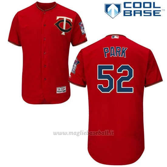 Maglia Baseball Uomo Minnesota Twins Byung Ho Park Majestic Autentico Collezione Scarlet Cool Base